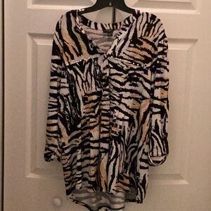 🐆NWT Fun Cocomo Size 2 XLarge Safari Style Animal Print Top Closet Must Have🐆